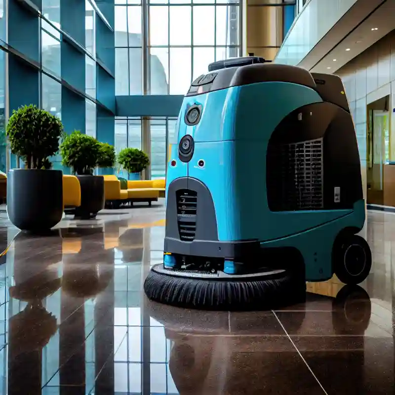cleaning machine empty office lobby generative ai